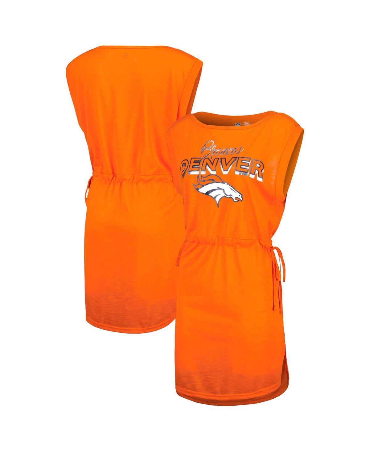 Women's G-III 4Her by Carl Banks Orange Denver Broncos G.O.A.T. Swimsuit Cover-Up, Size: XL Product Image