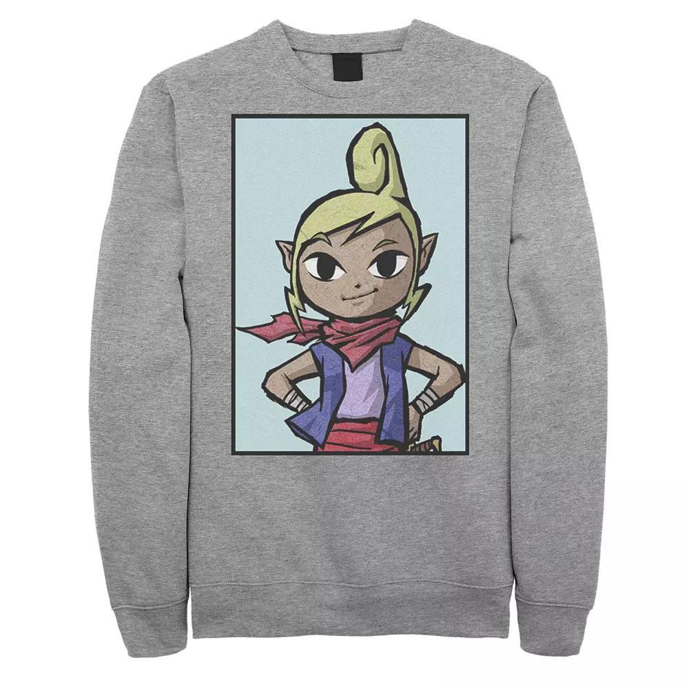 Big & Tall The Legend Of Zelda Wind Waker Tetra Fleece Sweatshirt, Men's, Size: Large Tall, Athletic Grey Product Image