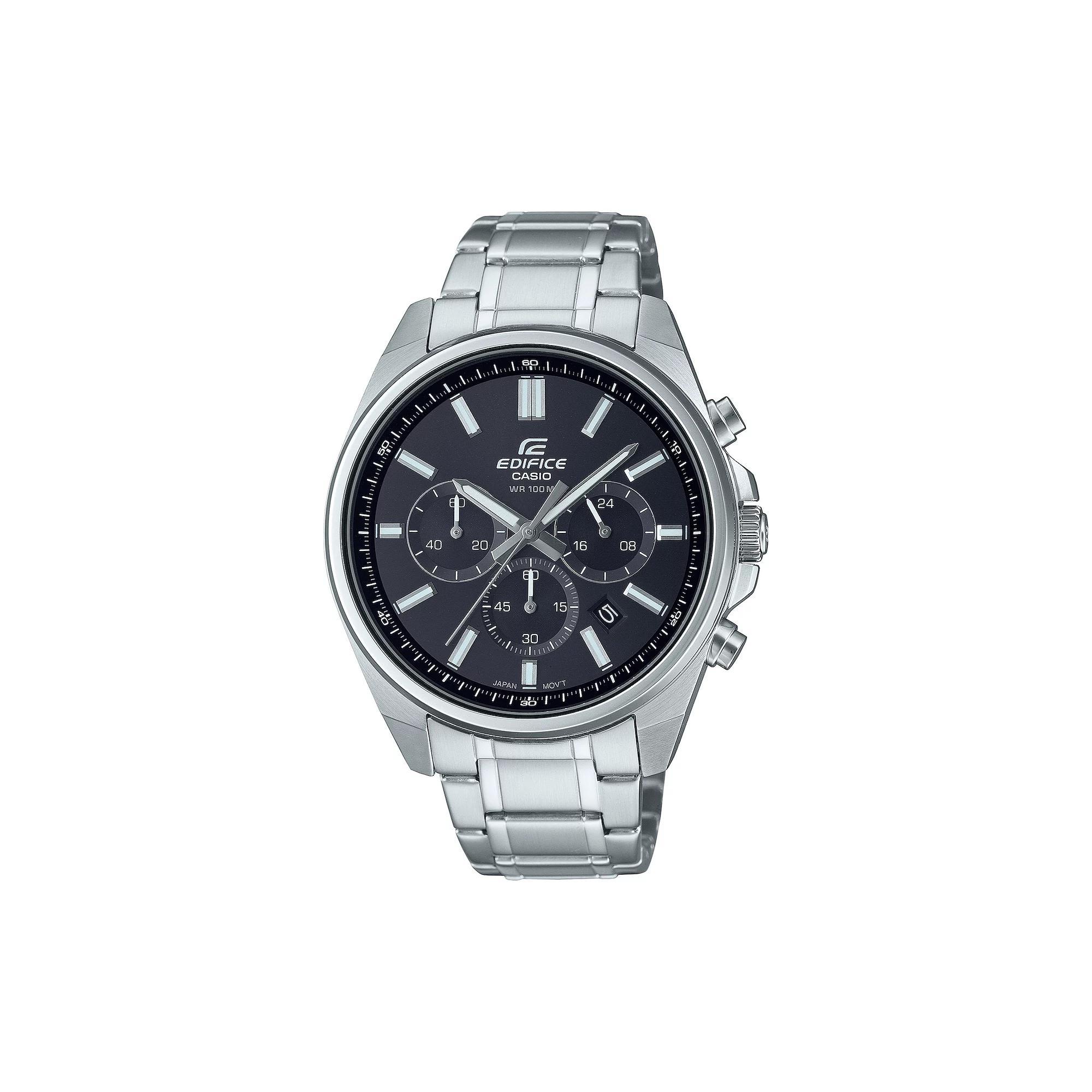 Casio Men's Edifice Stainless Steel Chronograph Watch - EFV-650D-3AVCR, Size: 44MM, Black Product Image