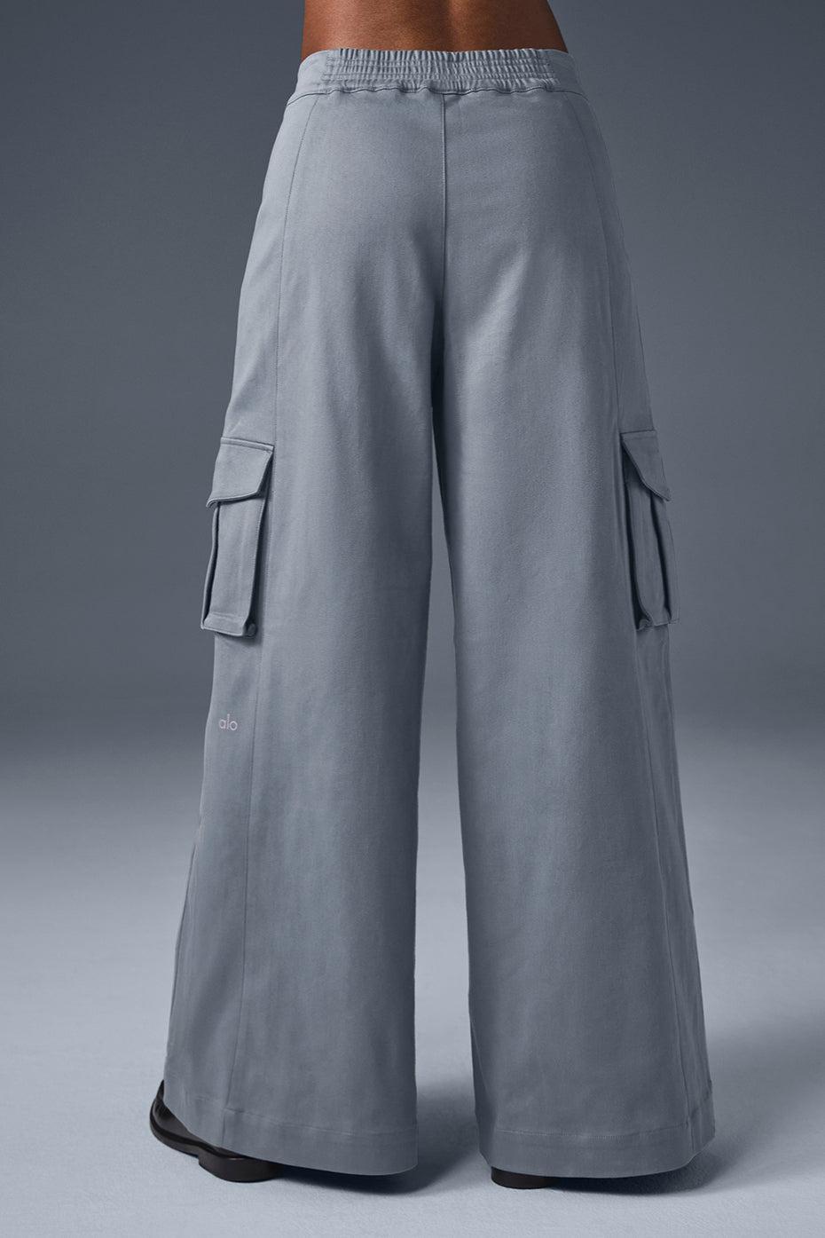 Show Off Cargo Wide Leg Trouser (Regular) - Steel Grey Female Product Image