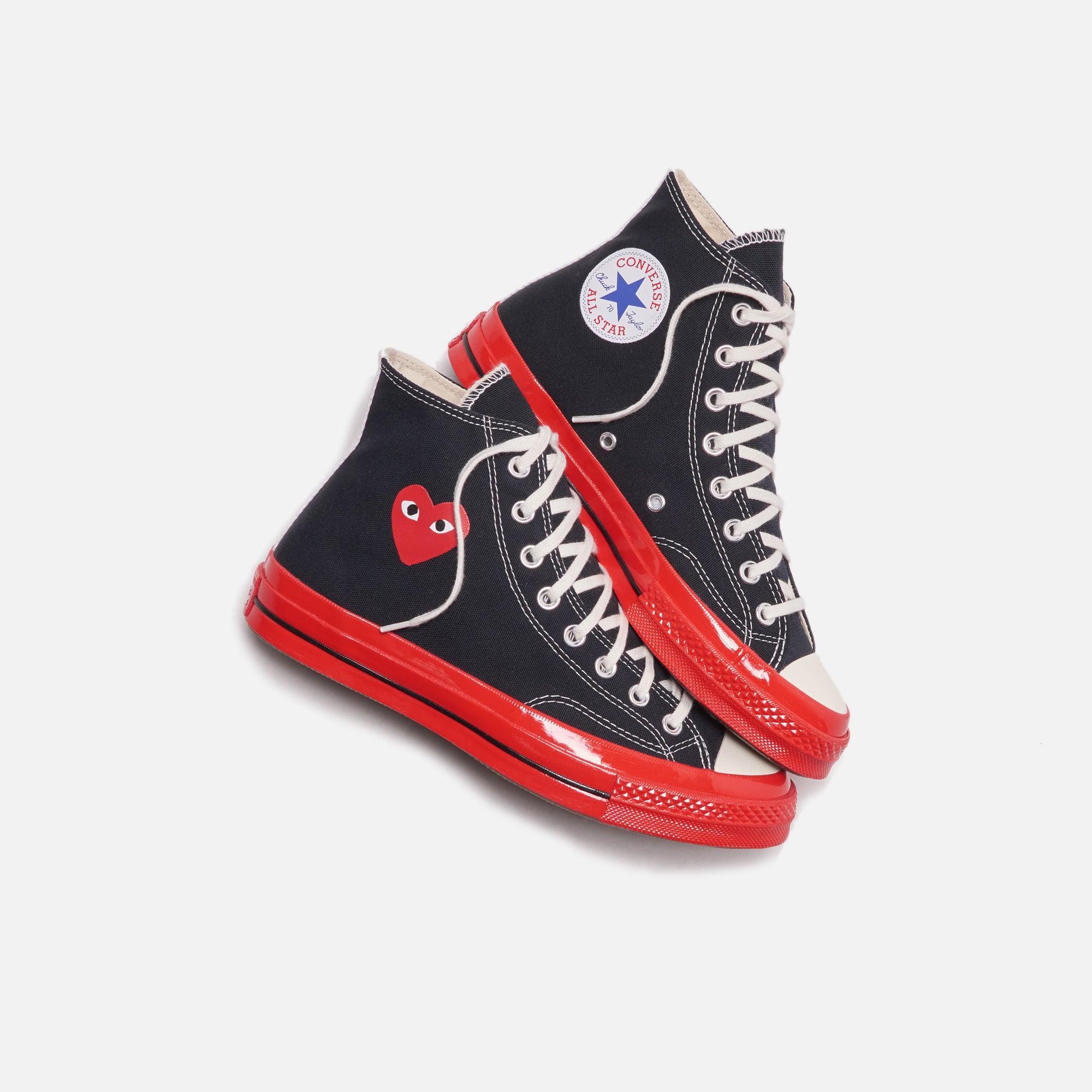 Converse x Comme des Garçons CDG Play Red Sole High Top - Black Male Product Image
