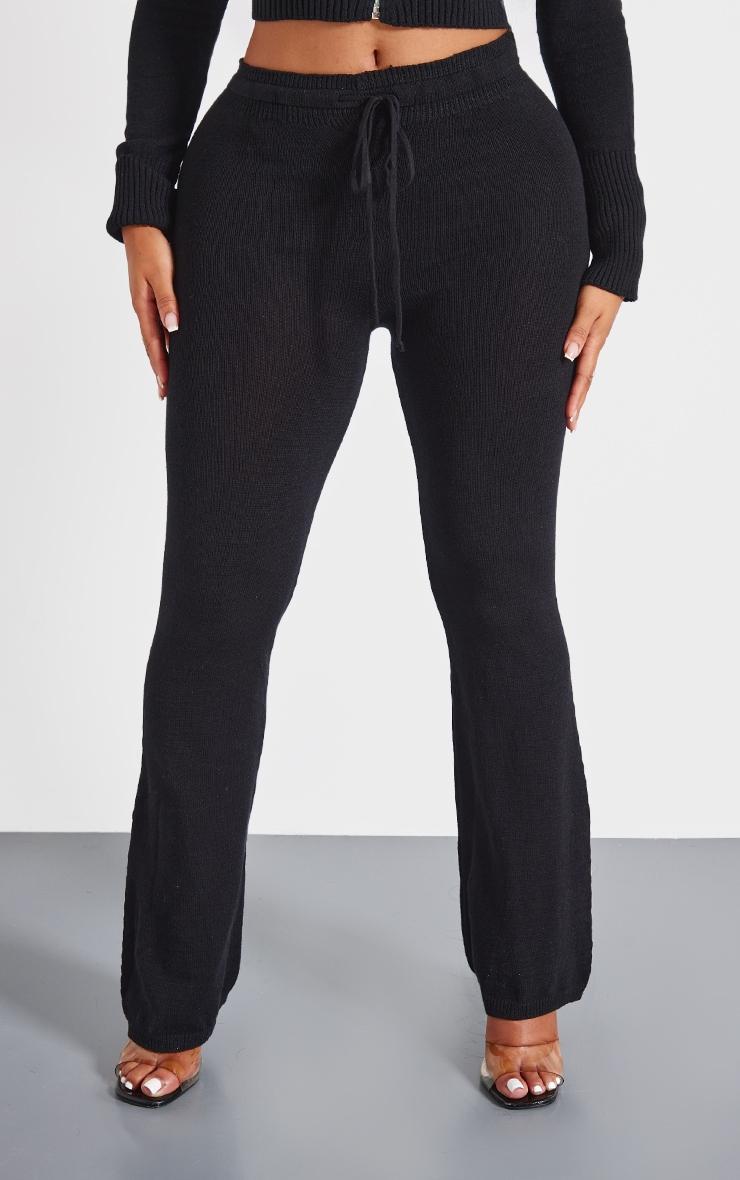 Shape Black Knitted Flare Pants Product Image