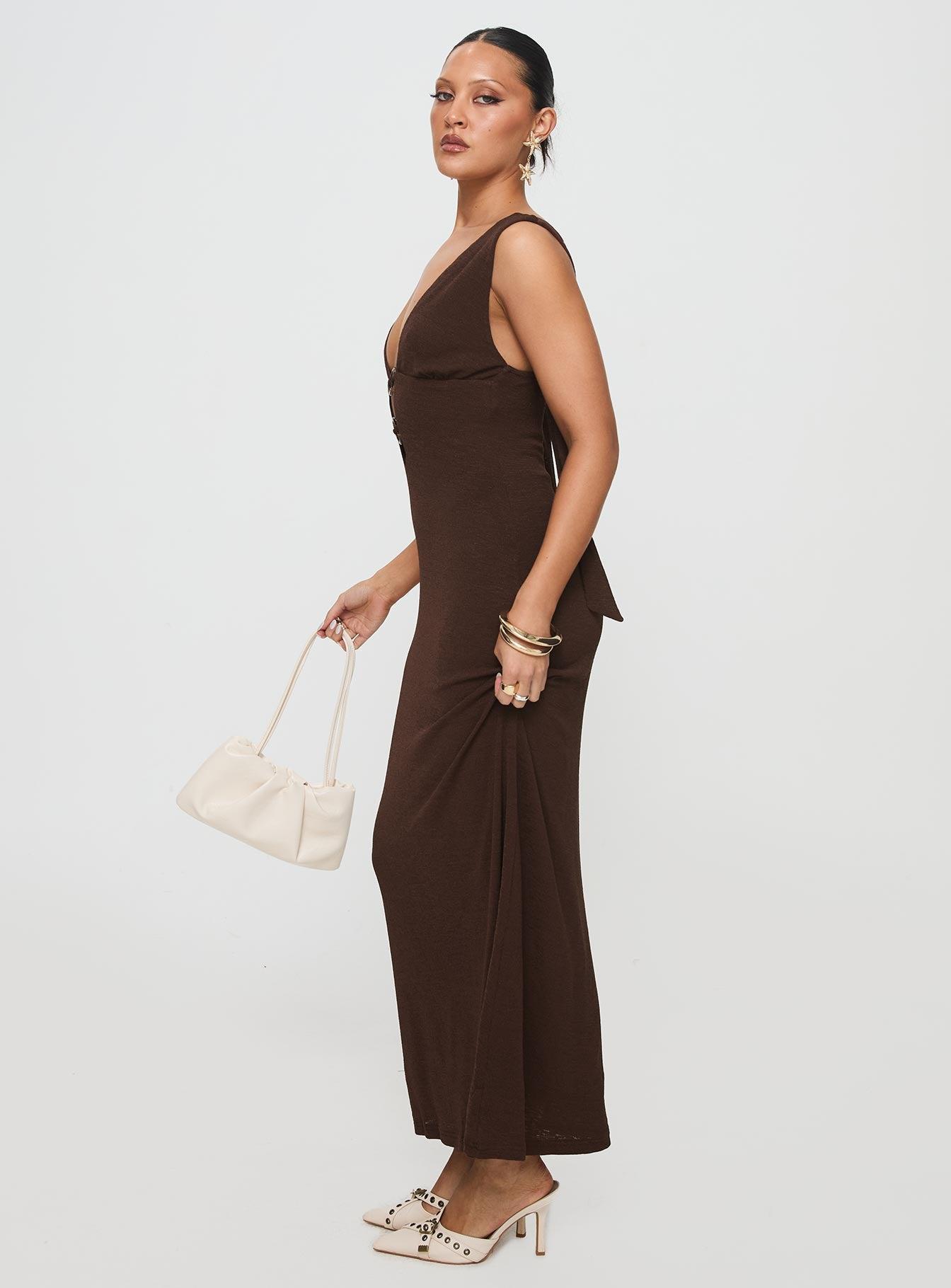 Steward Maxi Dress Chocolate Product Image