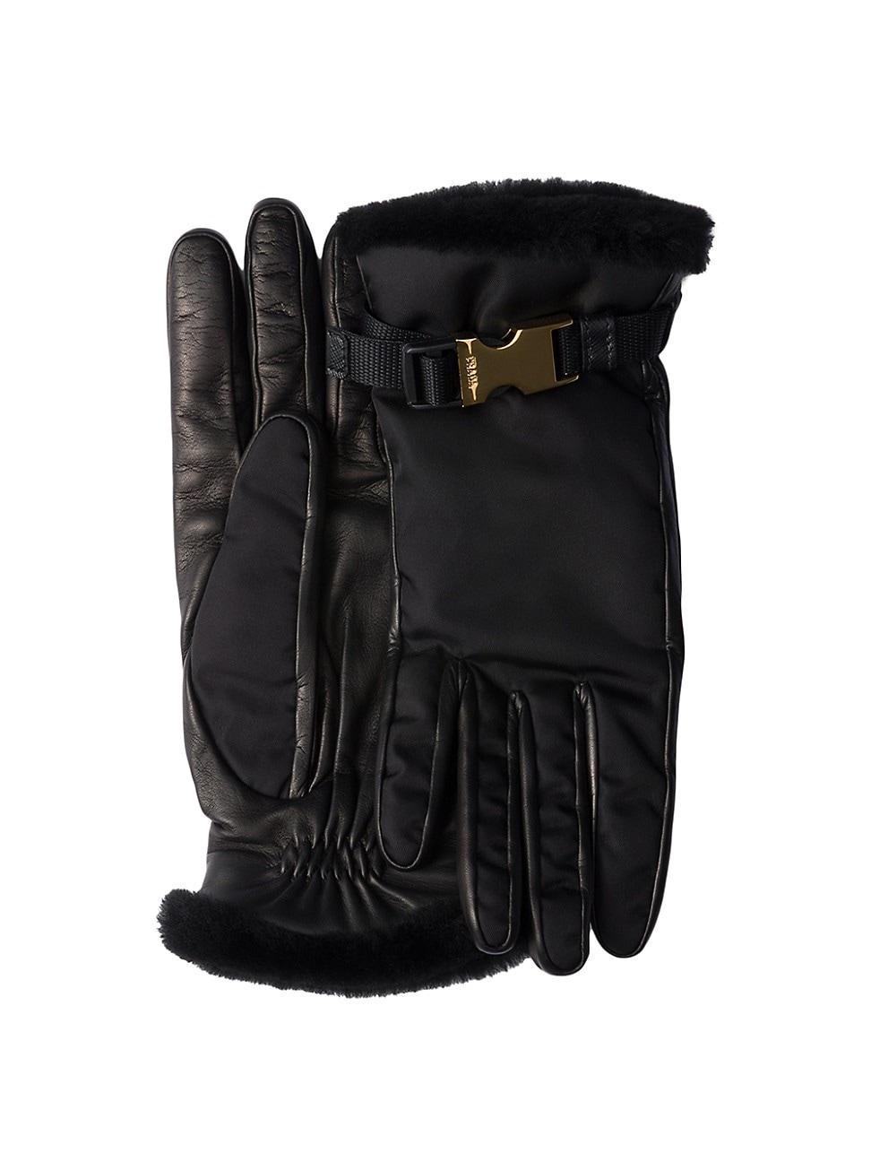 Womens Re-Nylon and Shearling Gloves Product Image