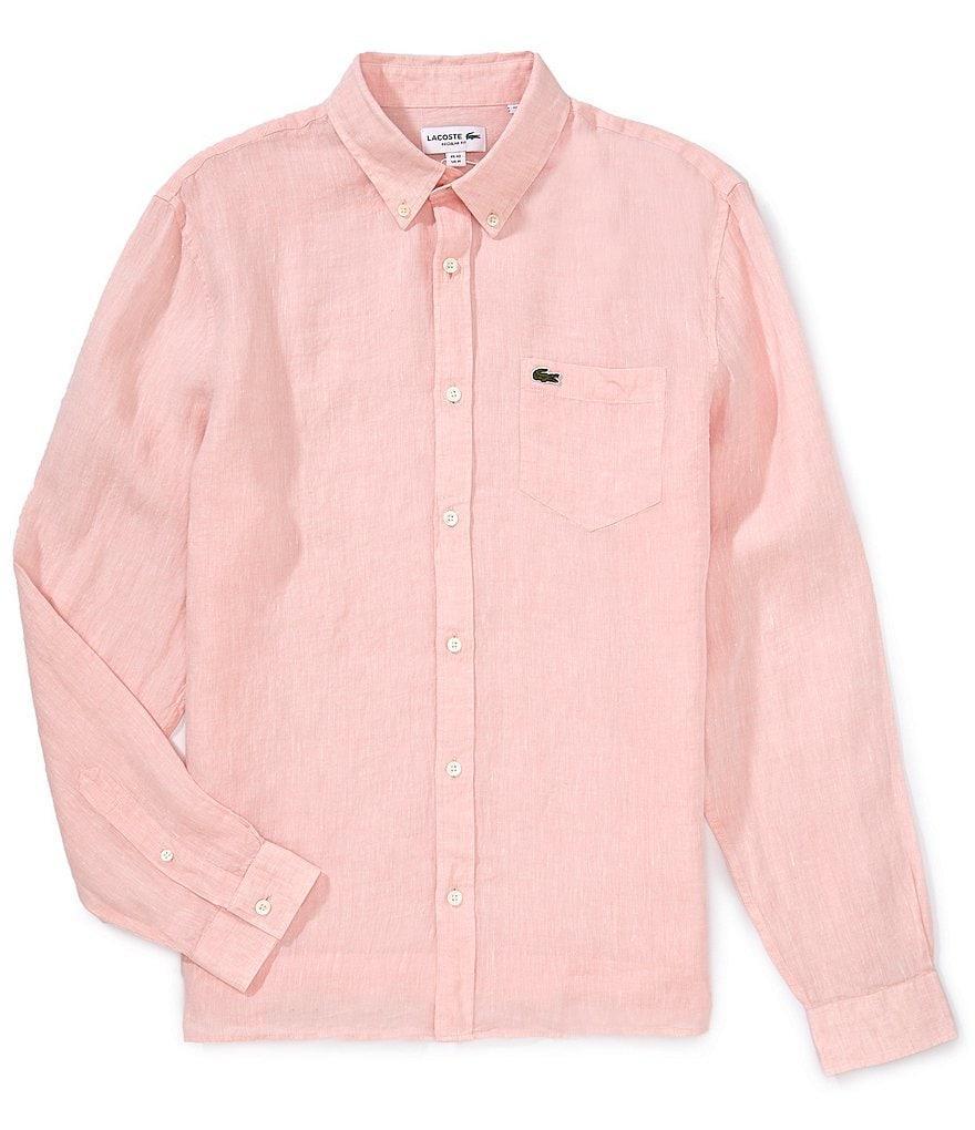 Lacoste Linen Long Sleeve Woven Shirt Product Image