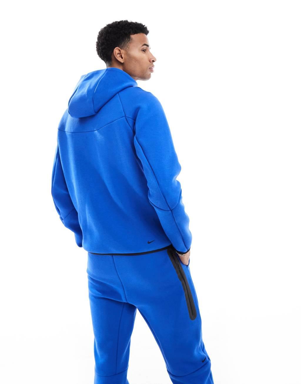 Nike Tech Fleece full zip hoodie in blue Product Image