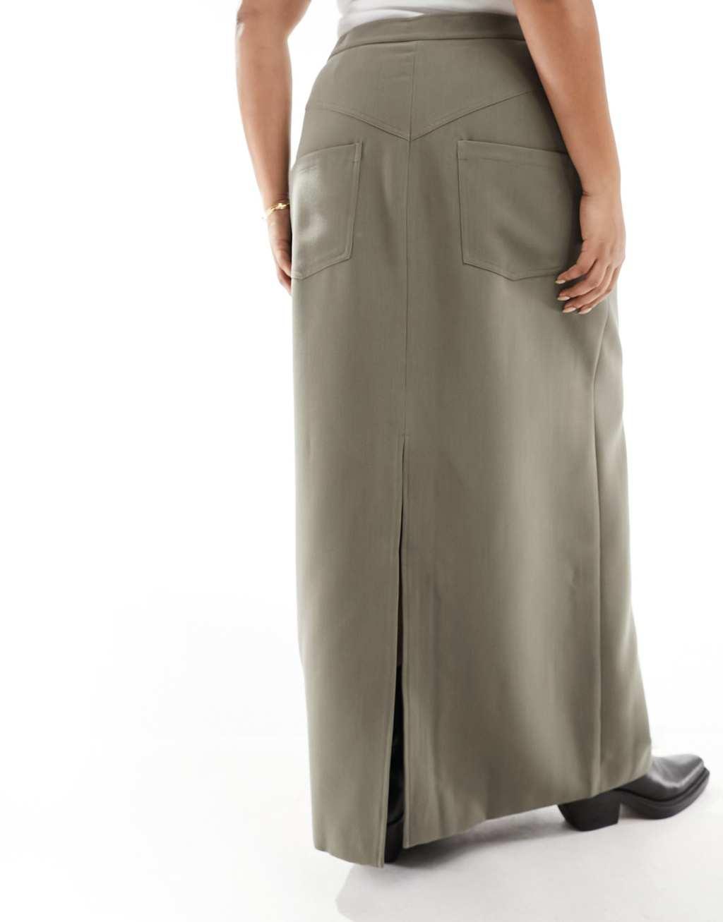4th & Reckless Plus exclusive tailored column maxi skirt Product Image