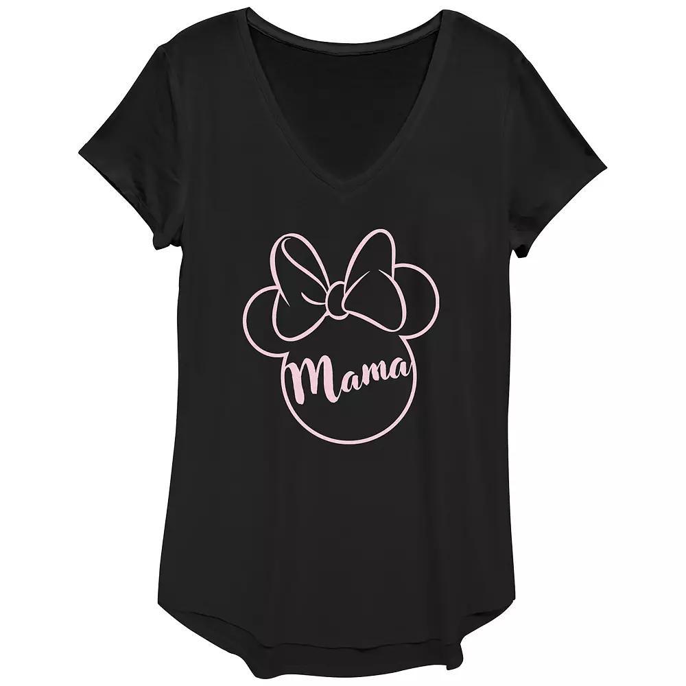 Disney's Minnie Mouse Women's Mama V-Neck Graphic Tee, Size: XS, Black Product Image