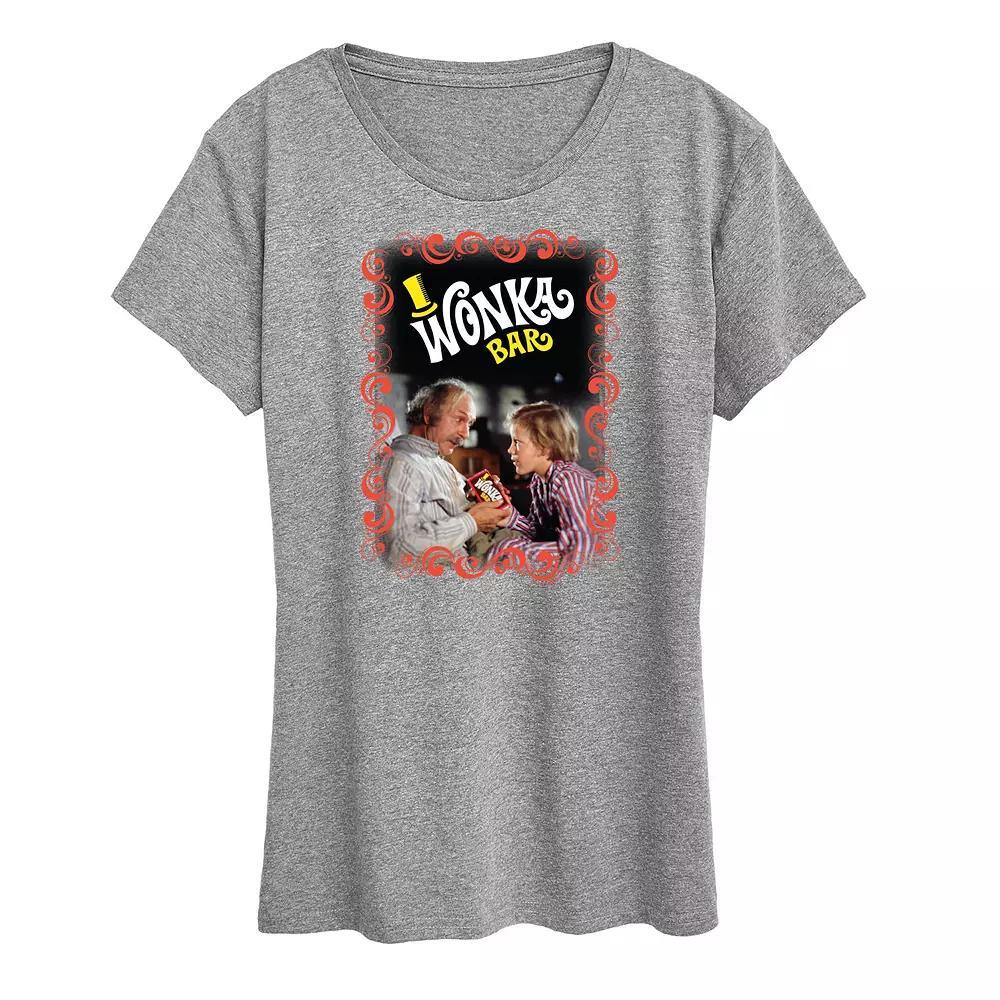 Womens Willy Wonka and the Chocolate Factory Charlie & Grandpa Joe Graphic Tee, Girls Grey Grey Product Image