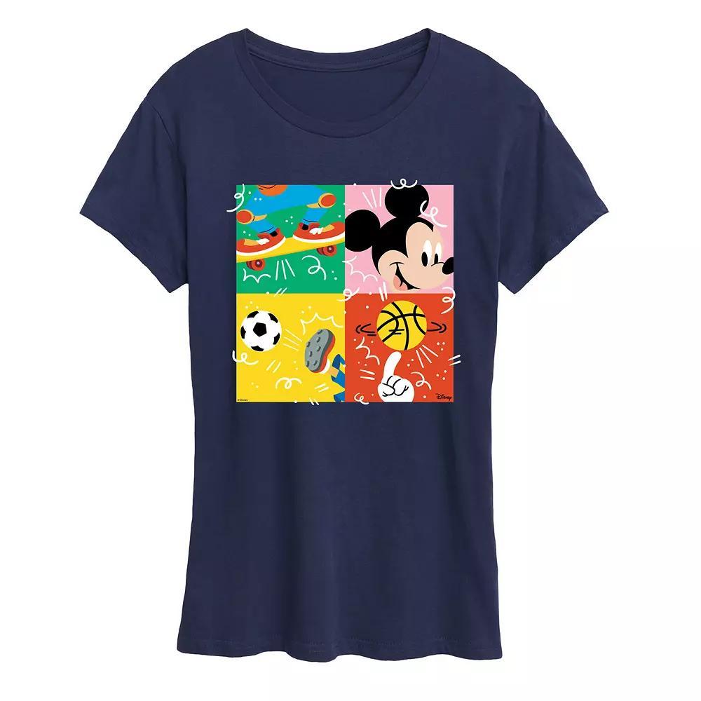 Disney's Mickey Mouse Women's Sports Grid Graphic Tee, Size: XL, Blue Product Image