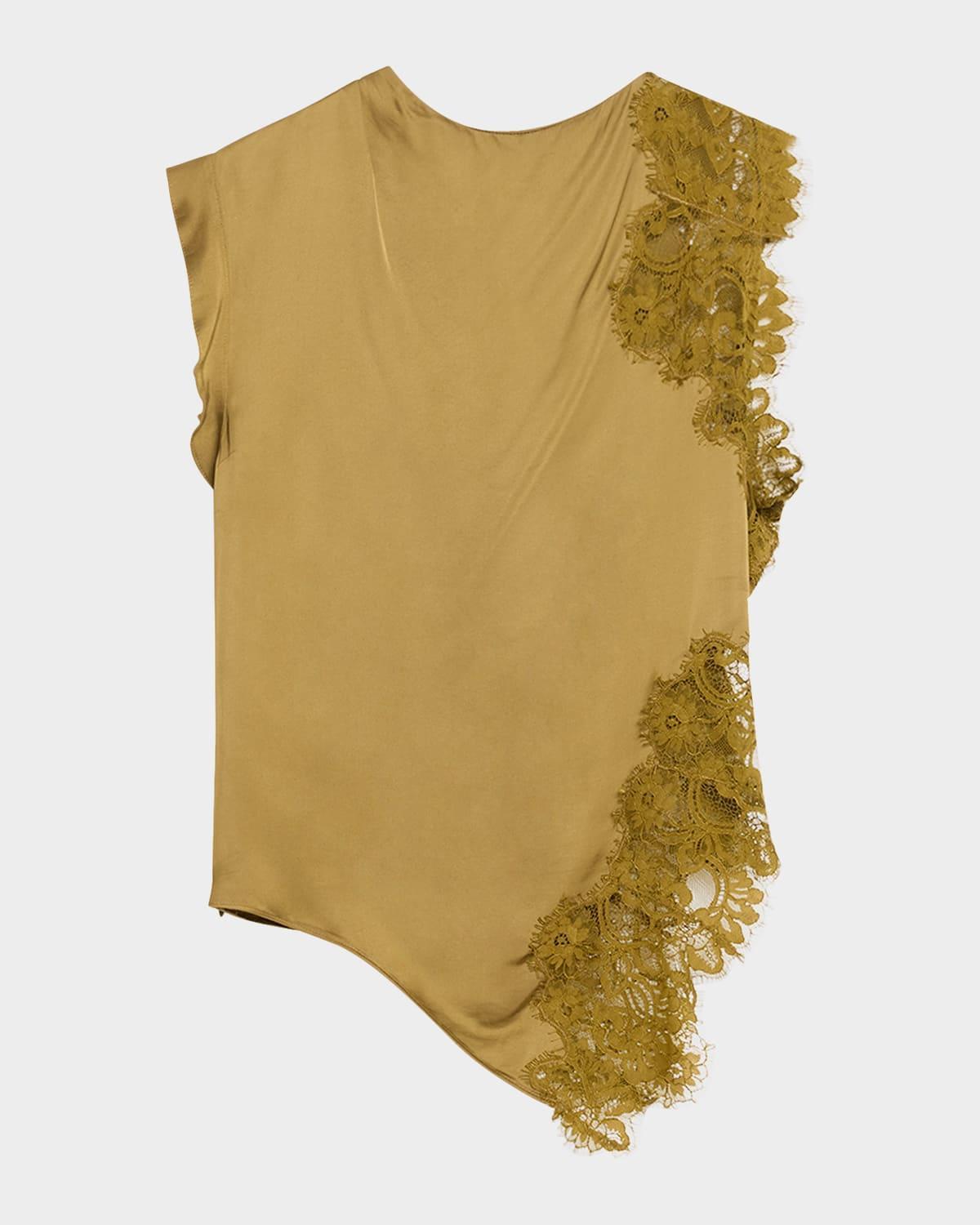 Gracie Satin and Lace Sleeveless Top Product Image