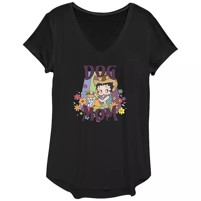 Women's Betty Boop Dog Mom Graphic Tee, Size: XS, Black Product Image