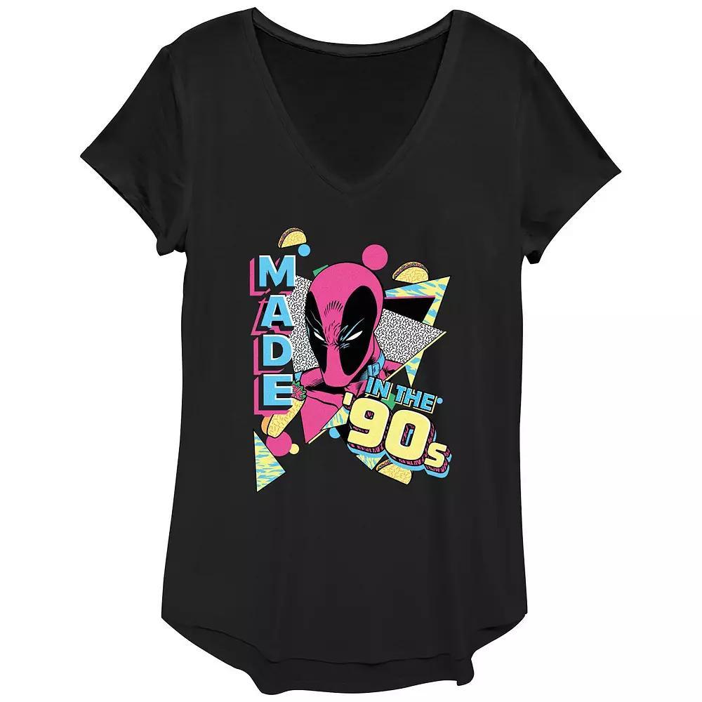 Women's Marvel Deadpool Made In The 90's Graphic Tee, Size: XS, Black Product Image