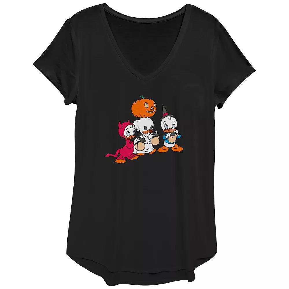 Disney's Huey Dewey Louie Trick Or Treating Women's Graphic Tee, Size: XS, Black Product Image