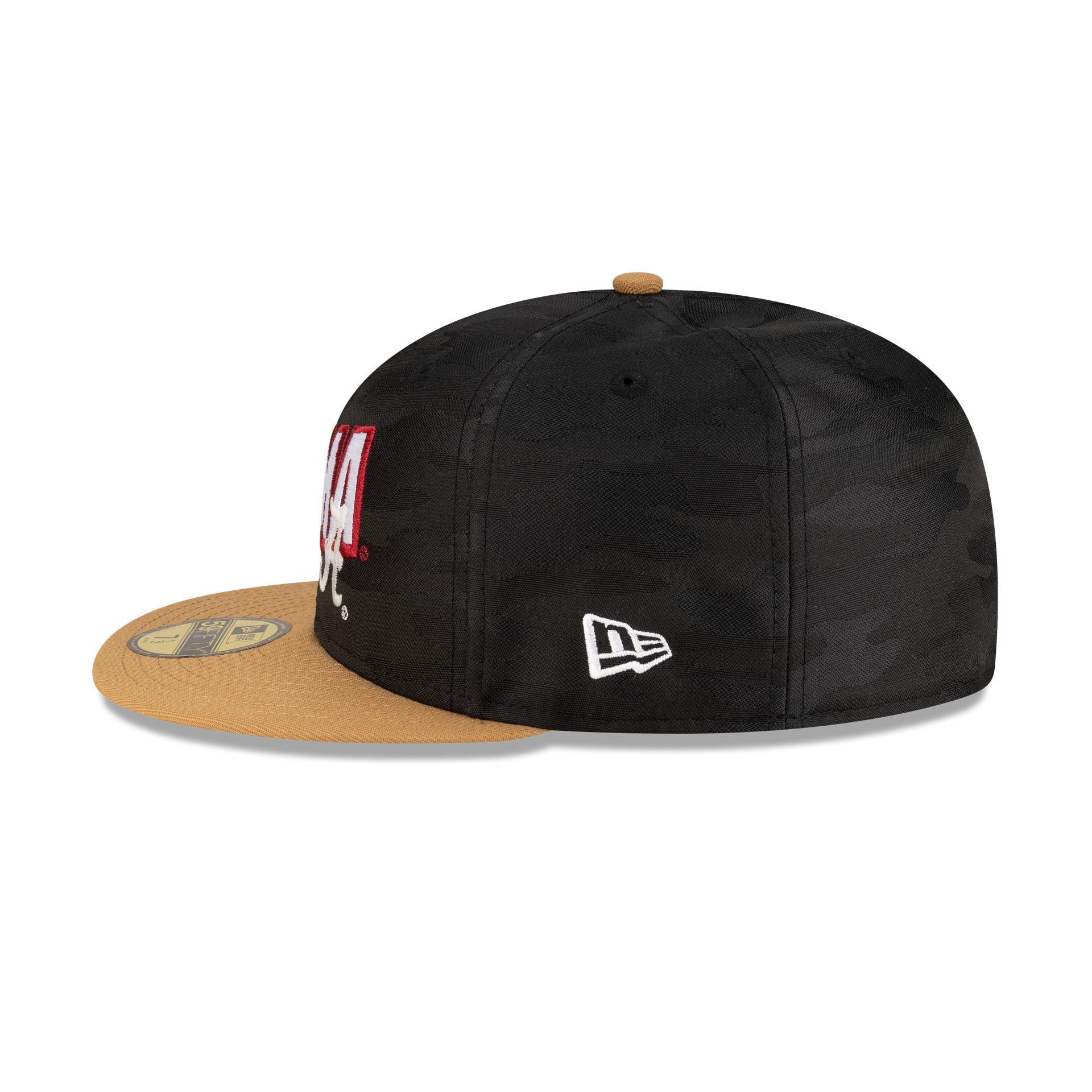 Alabama Crimson Tide Black Tonal Wheat 59FIFTY Fitted Hat Male Product Image