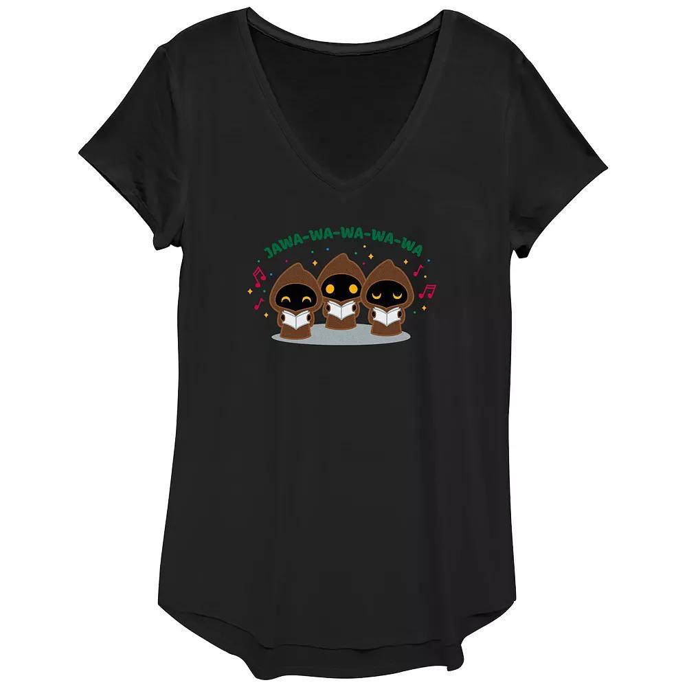 Women's Star Wars Jawa Christmas Carolers Graphic Tee, Size: Small, Black Product Image