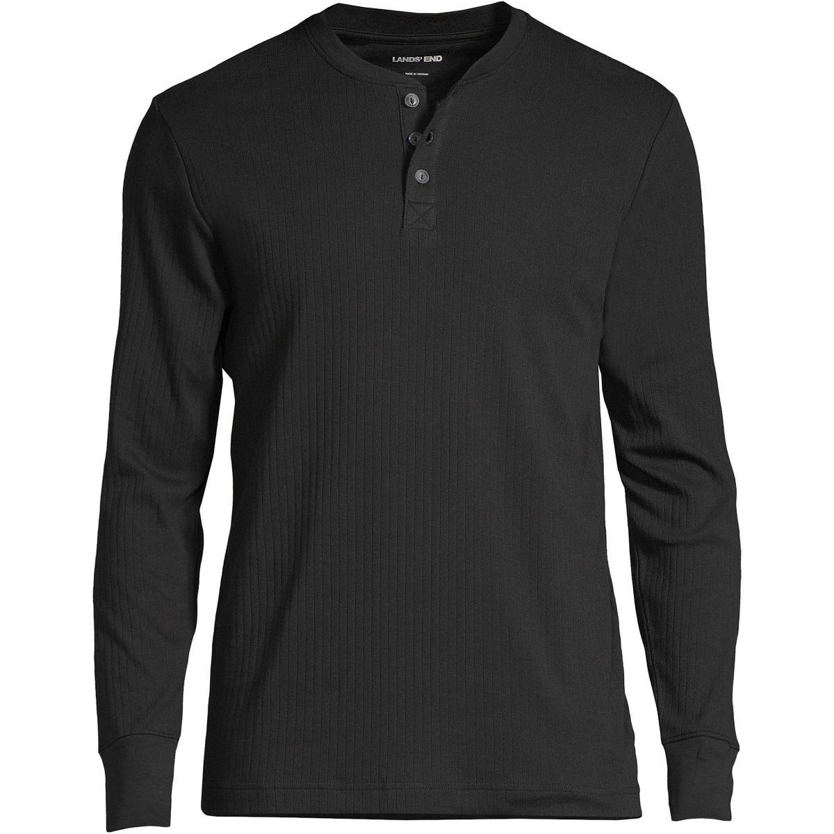 Men's Lands' End Ribbed Pajama Sleep Henley, Size: XXL, White Product Image