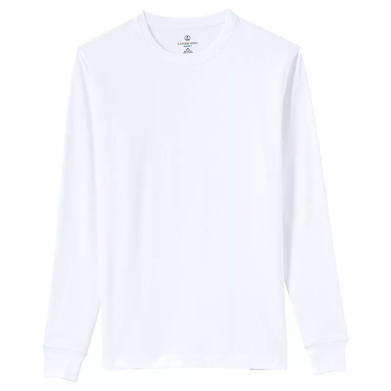 Big & Tall Lands' End Super-T Long Sleeve Classic-Fit Tee, Men's, Size: 2XB, Black Product Image