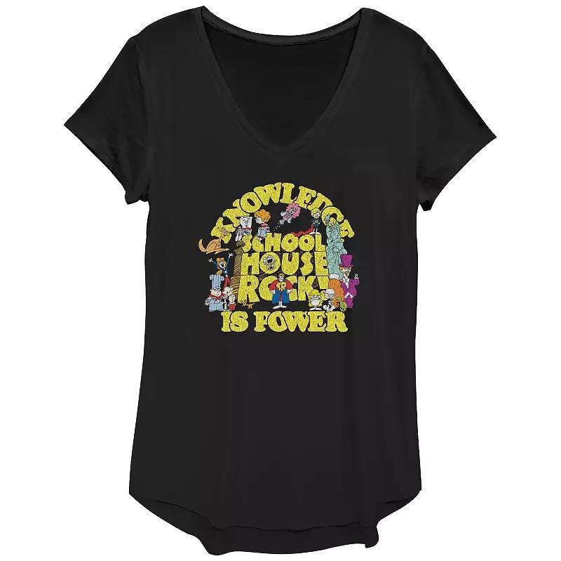 Disney's Schoolhouse Rock! Knowledge Is Power Women's Graphic Tee, Size: XS, Black Product Image