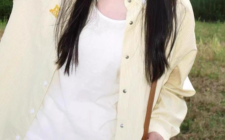 Long-Sleeve Striped Shirt Product Image