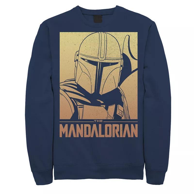 Men's Star Wars The Mandalorian Sunset Gradient Poster Sweatshirt, Size: Small, Blue Product Image