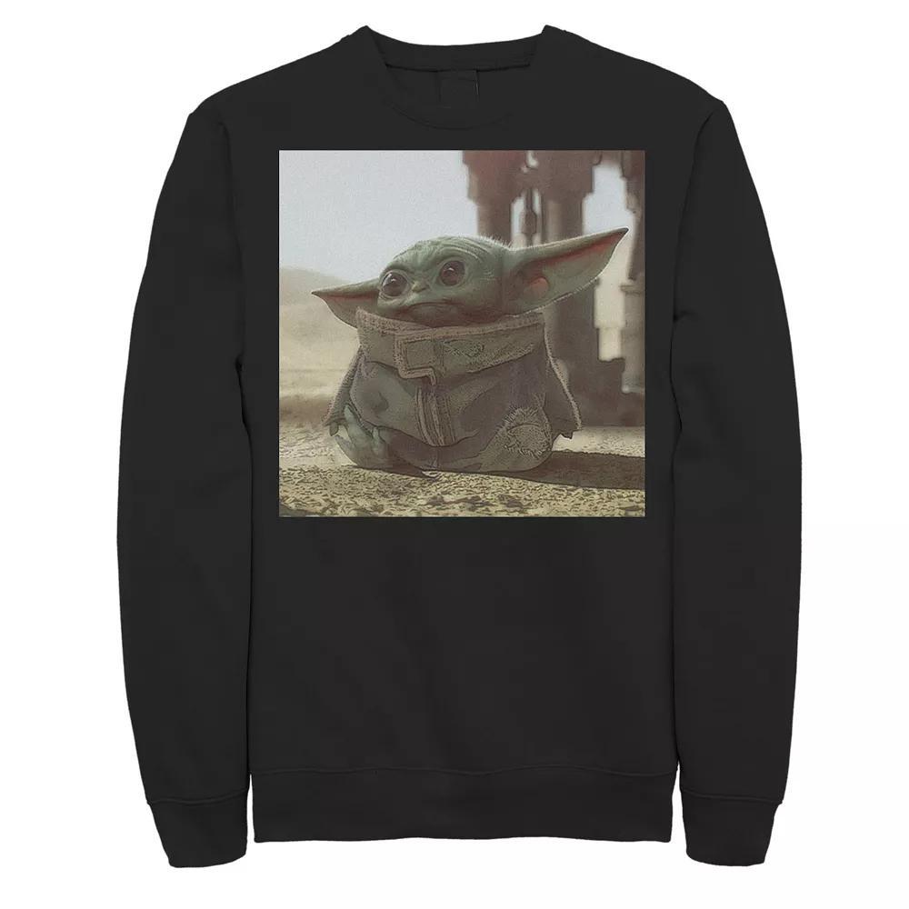 Men's Star Wars The Mandalorian The Child aka Baby Yoda Photograph Sweatshirt, Size: XL, Black Product Image