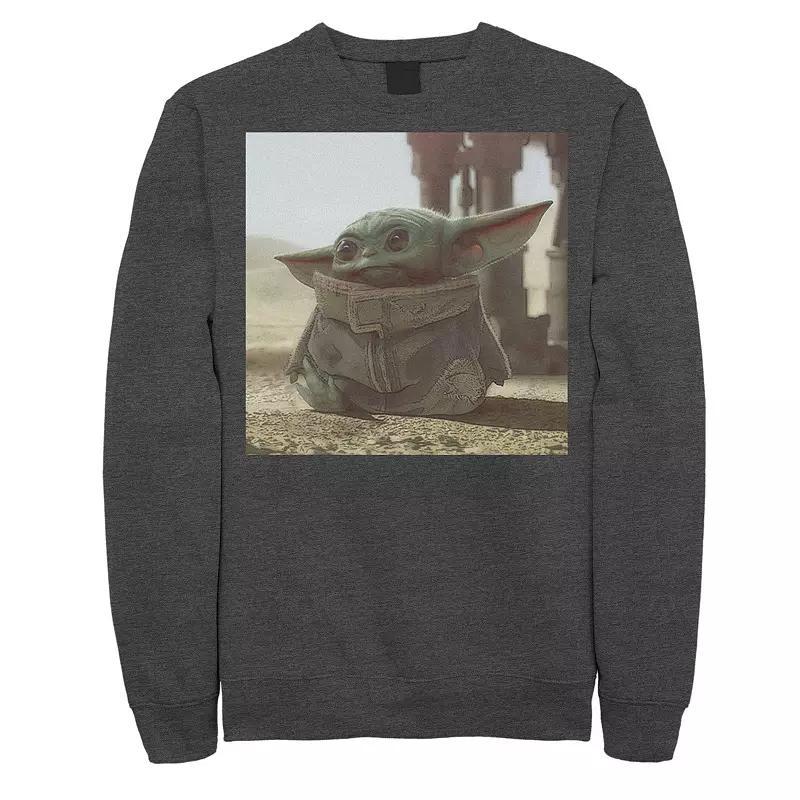 Men's Star Wars The Mandalorian The Child aka Baby Yoda Photograph Sweatshirt, Size: XL, Black Product Image
