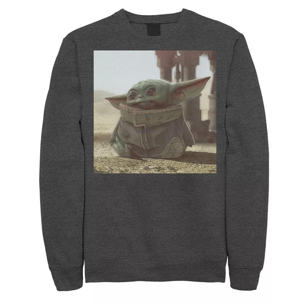Men's Star Wars The Mandalorian The Child aka Baby Yoda Photograph Sweatshirt, Size: XL, Black Product Image