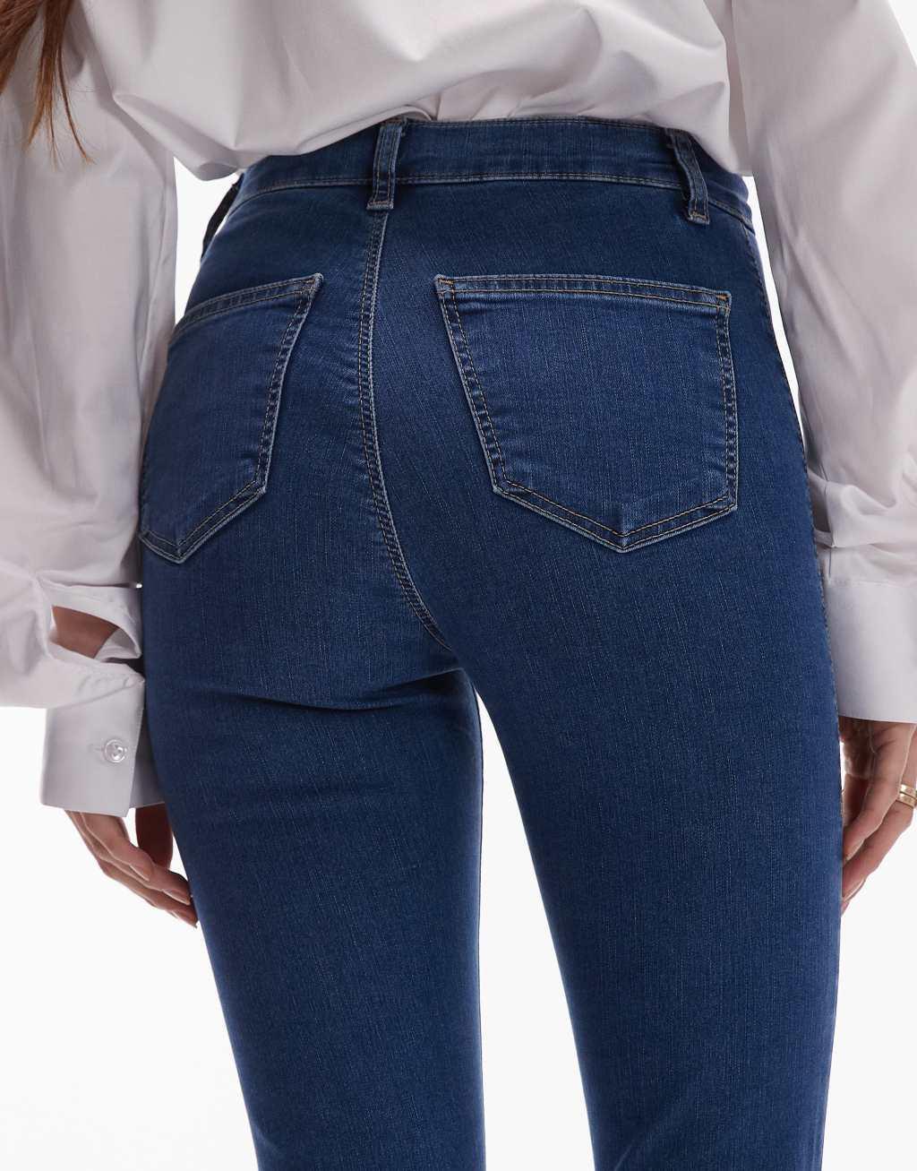 Topshop high rise Joni jeans in mid blue  Product Image
