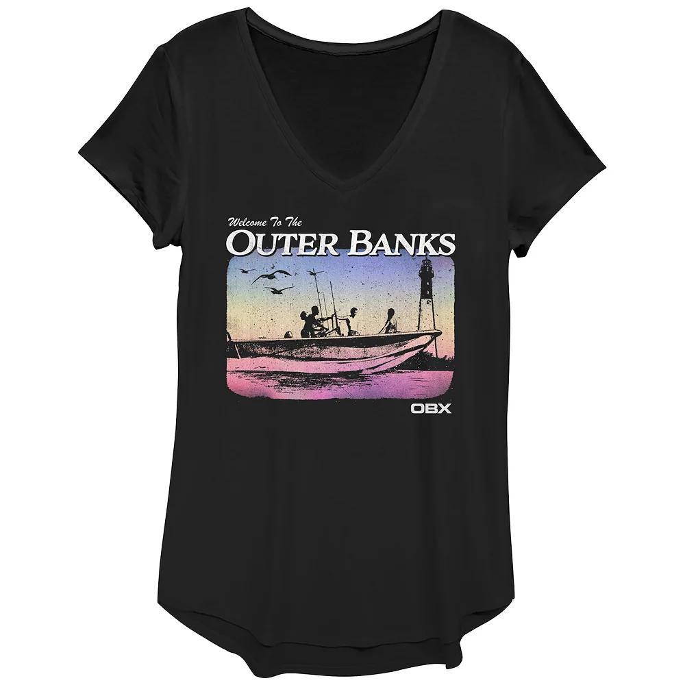 Women's Welcome To The Outer Banks Graphic Tee, Girl's, Size: XS, Black Product Image