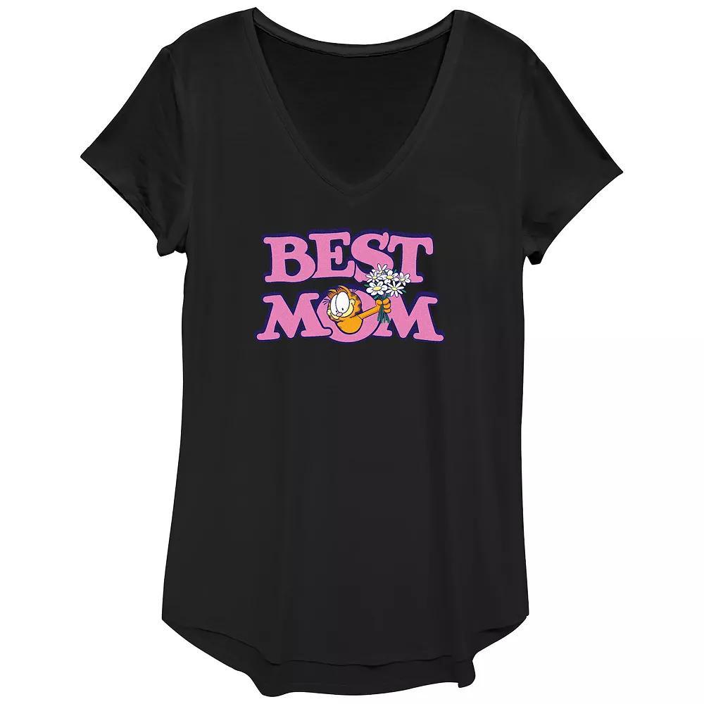 Women's Garfield Best Mom Graphic Tee, Size: XS, Black Product Image