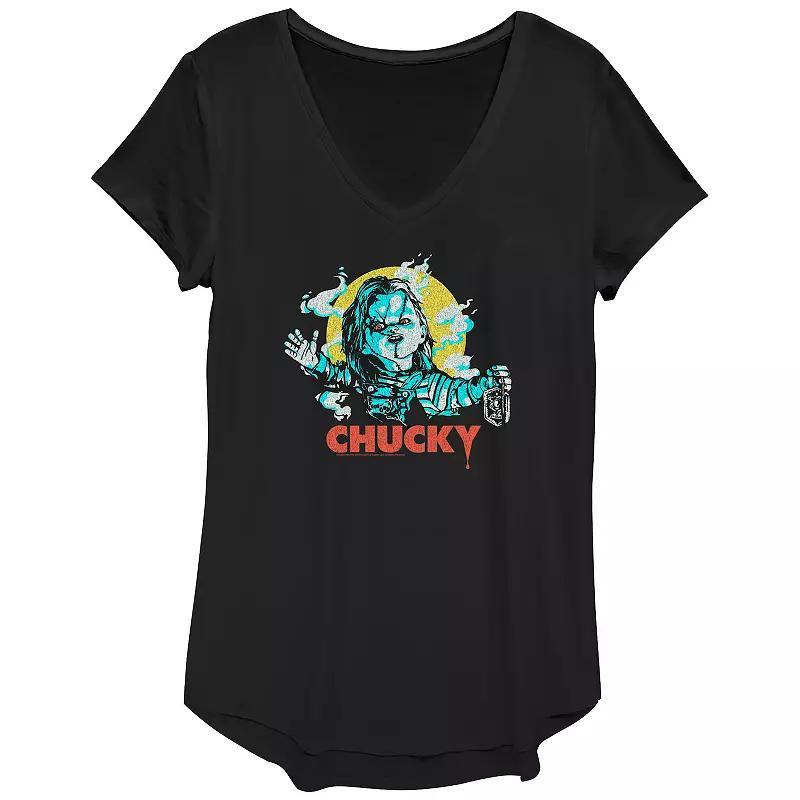 Women's Chucky Is Here Graphic Tee, Size: XS, Black Product Image