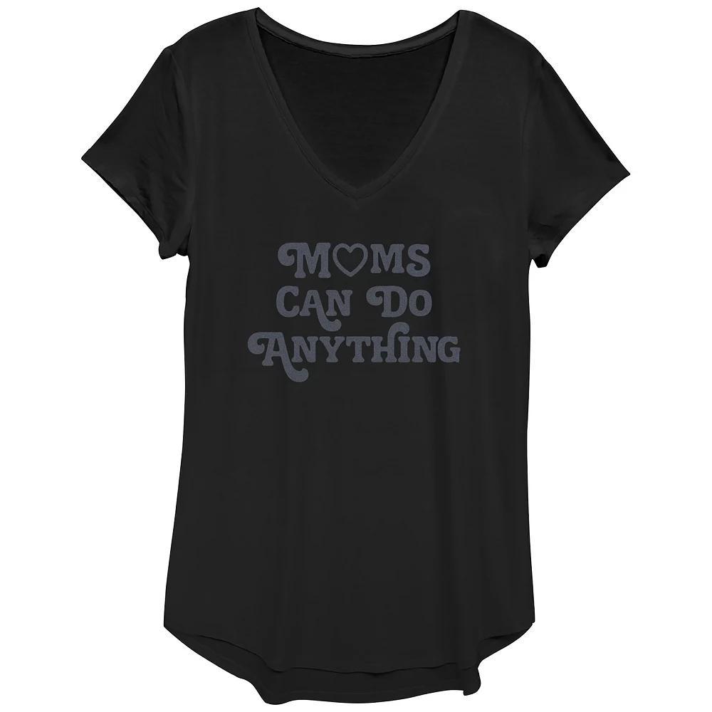 Women's Coffee & Wine V-Neck Graphic Tee, Size: XS, Black Product Image