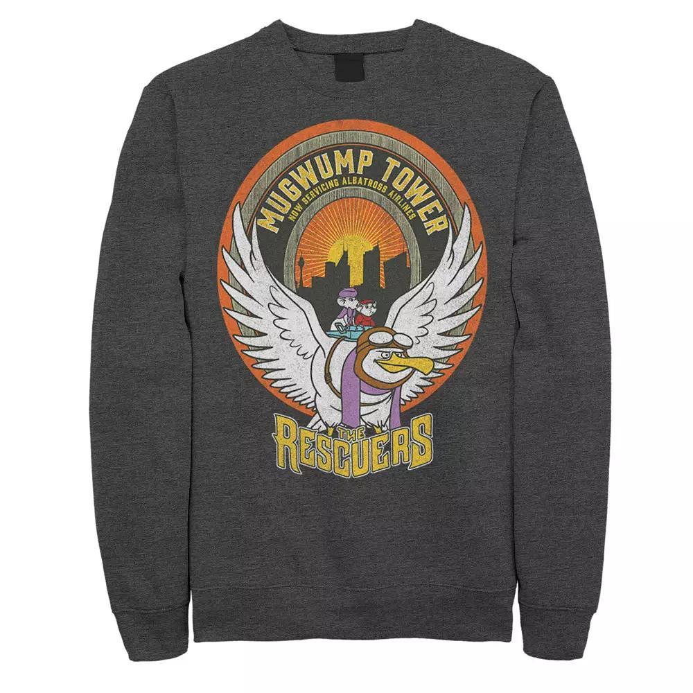 Disneys The Rescuers Mens Mugwump Tower Albatross Airlines Sweatshirt Grey Heather Product Image