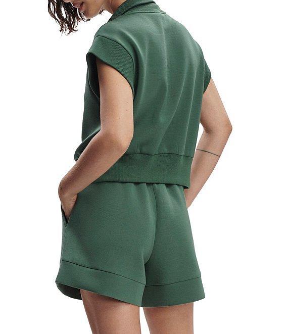 Varley Kelly High Neck Cap Sleeve Half Zip Double Soft Cropped Sweatshirt Product Image