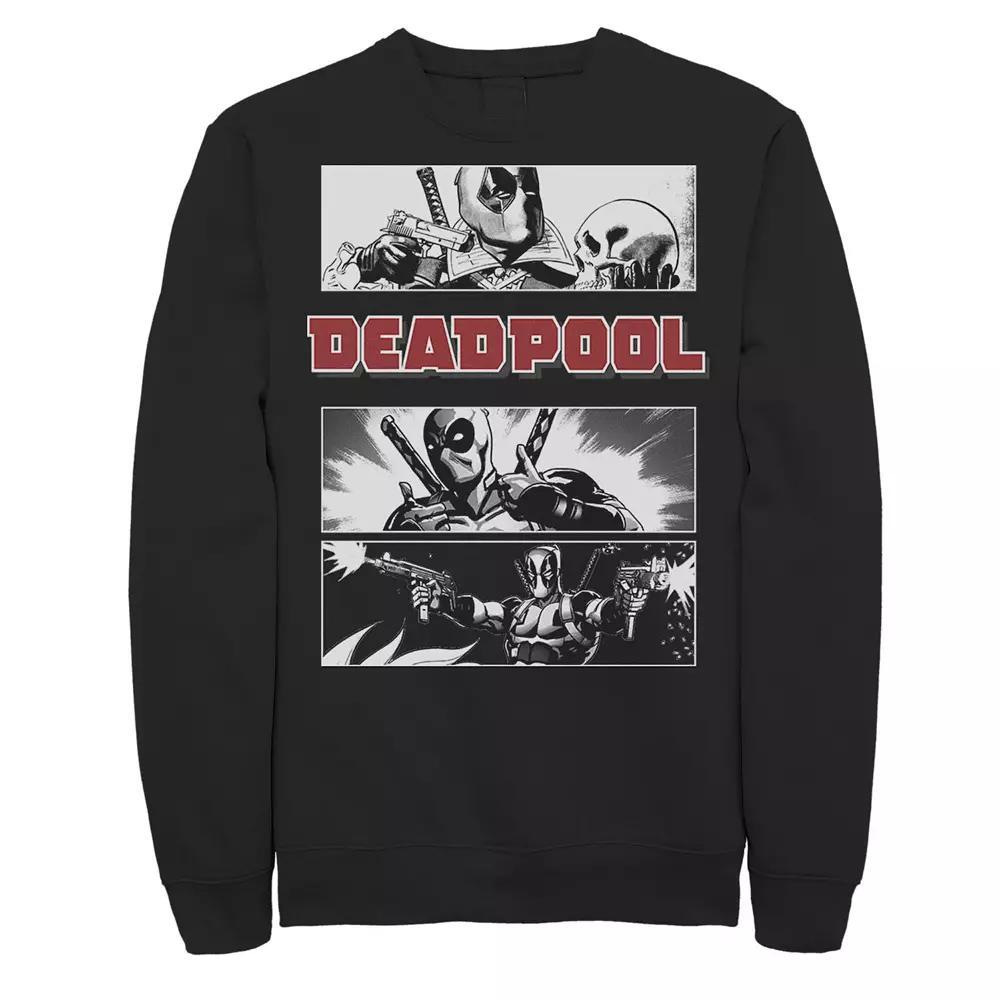 Men's Marvel Deadpool Comic Panels Sweatshirt, Size: XL, Black Product Image