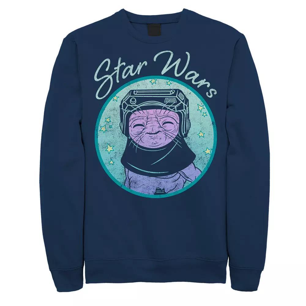 Men's Star Wars: The Rise Of Skywalker Babu Frik Pastel Stars Fleece, Size: 3XL, Black Product Image