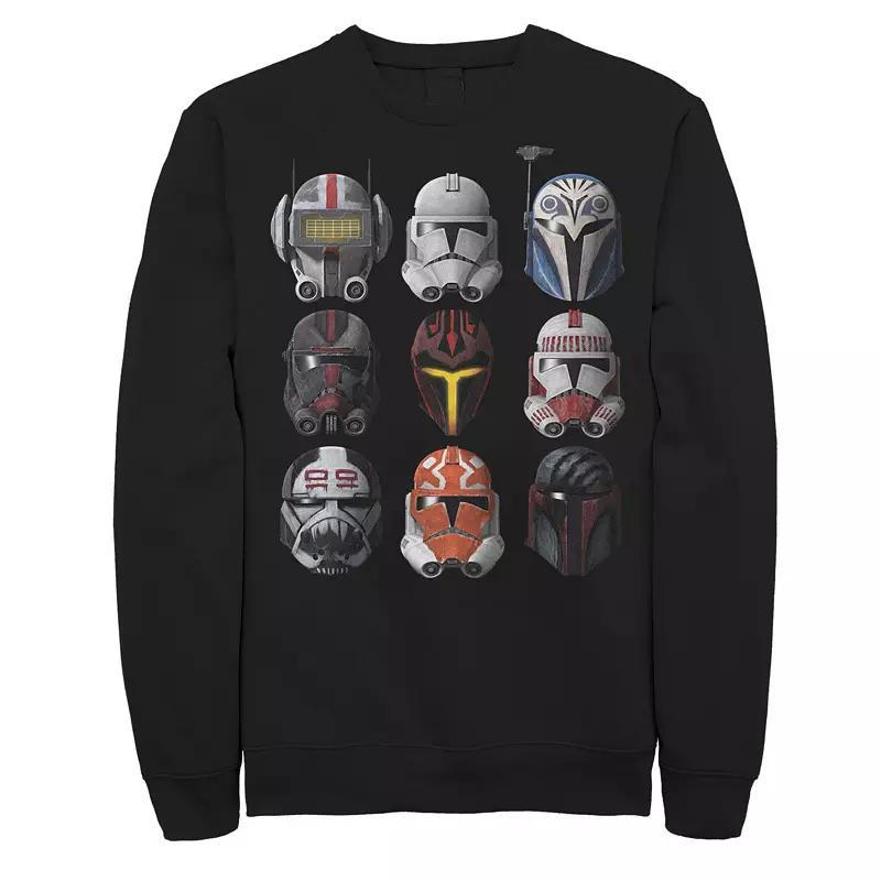 Big & Tall Star Wars: The Clone Wars Clone Helmets Fleece Sweatshirt, Men's, Size: 4XL, Black Product Image