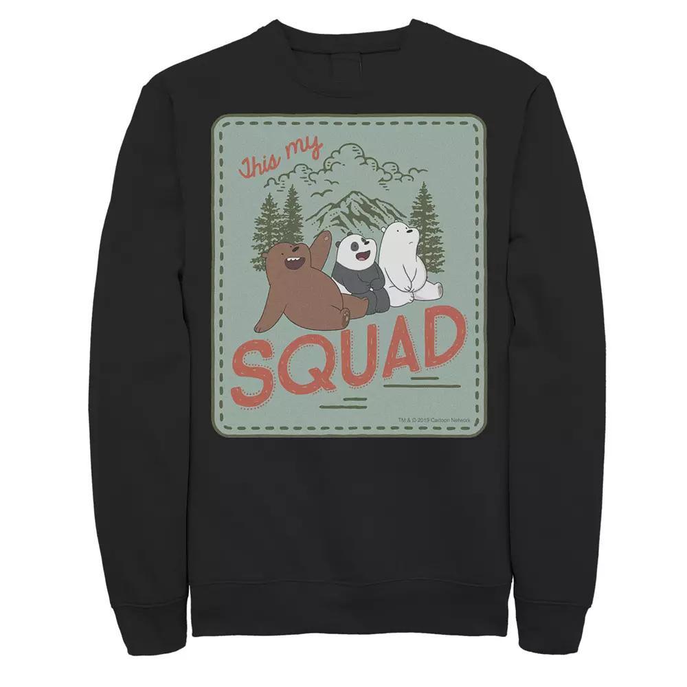 Men's Cartoon Network We Bare Bears This My Squad Patch Sweatshirt, Size: Medium, Black Product Image