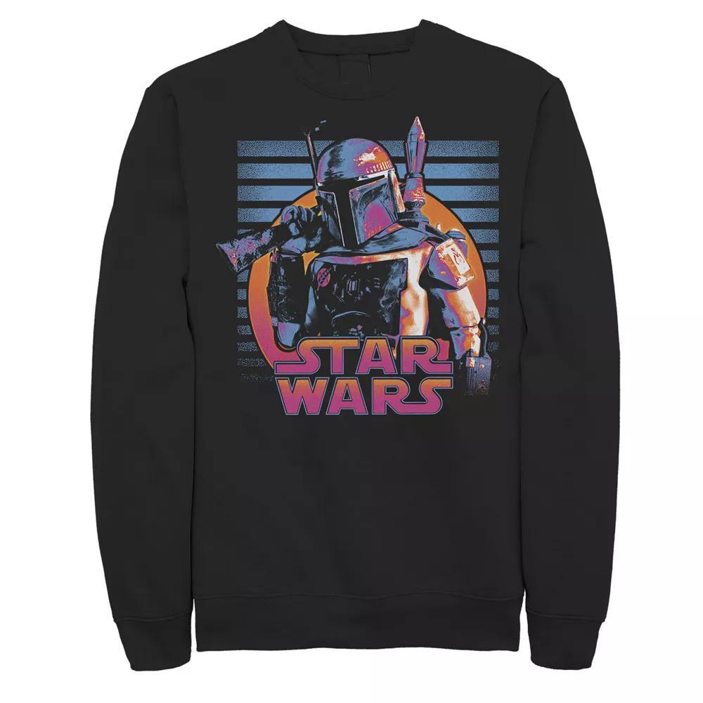 Men's Star Wars Distressed Neon Boba Fett Sweatshirt, Size: XL, Blue Product Image