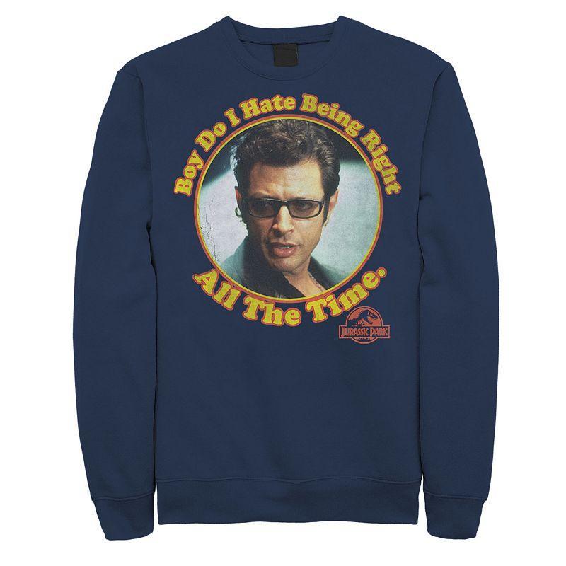 Mens Jurassic Park Hate Being Right All The Time Sweatshirt Pullover Grey Heather Product Image