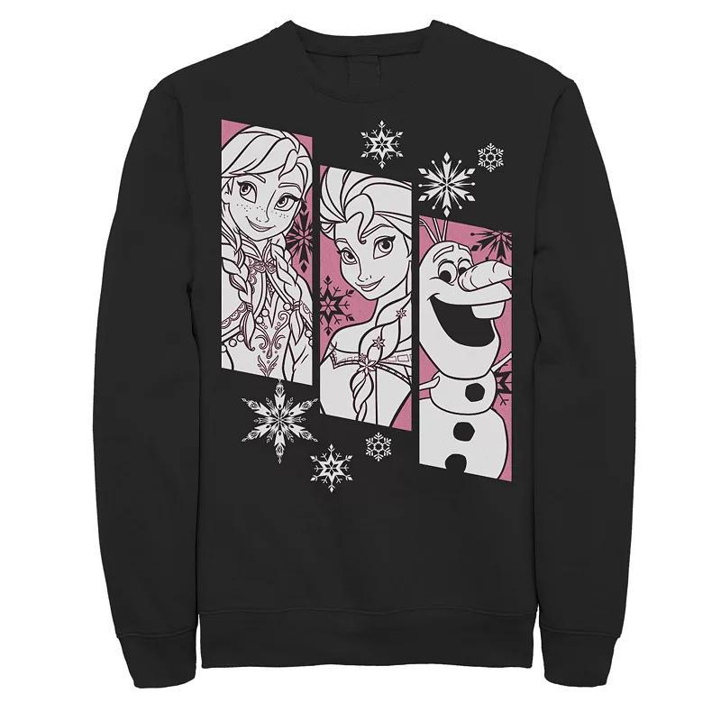 Disney's Frozen Men's Snowflake Panel Sweatshirt, Size: Large, Black Product Image