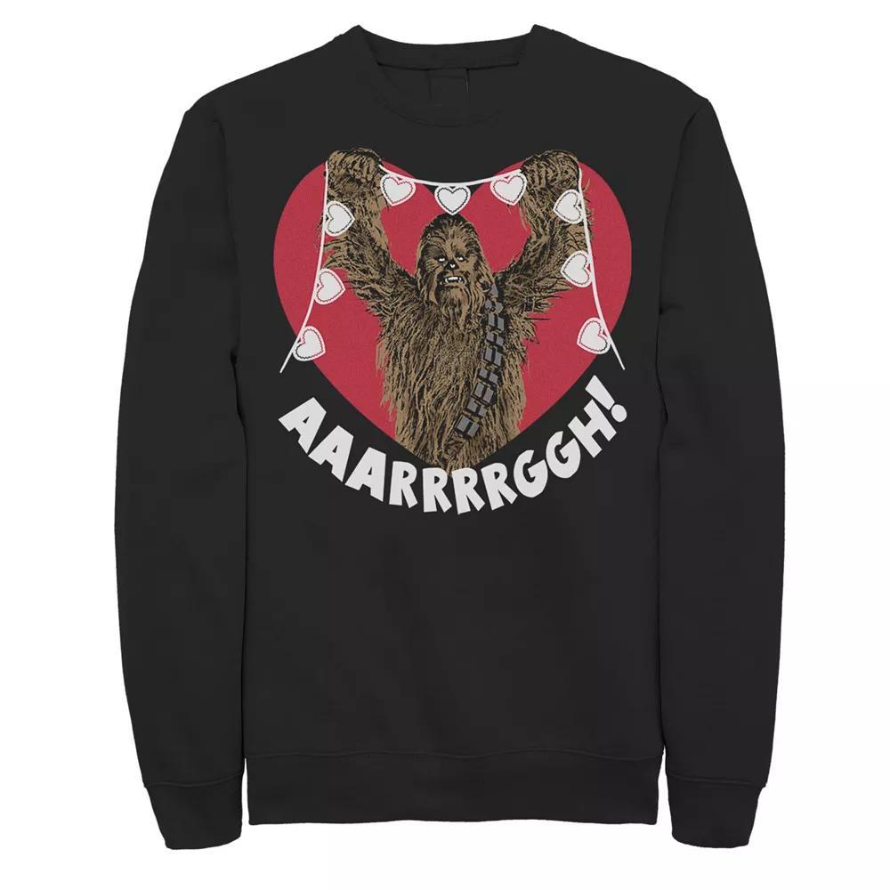 Men's Star Wars Chewbacca Holding Heart Lights Sweatshirt, Size: XXL, Black Product Image