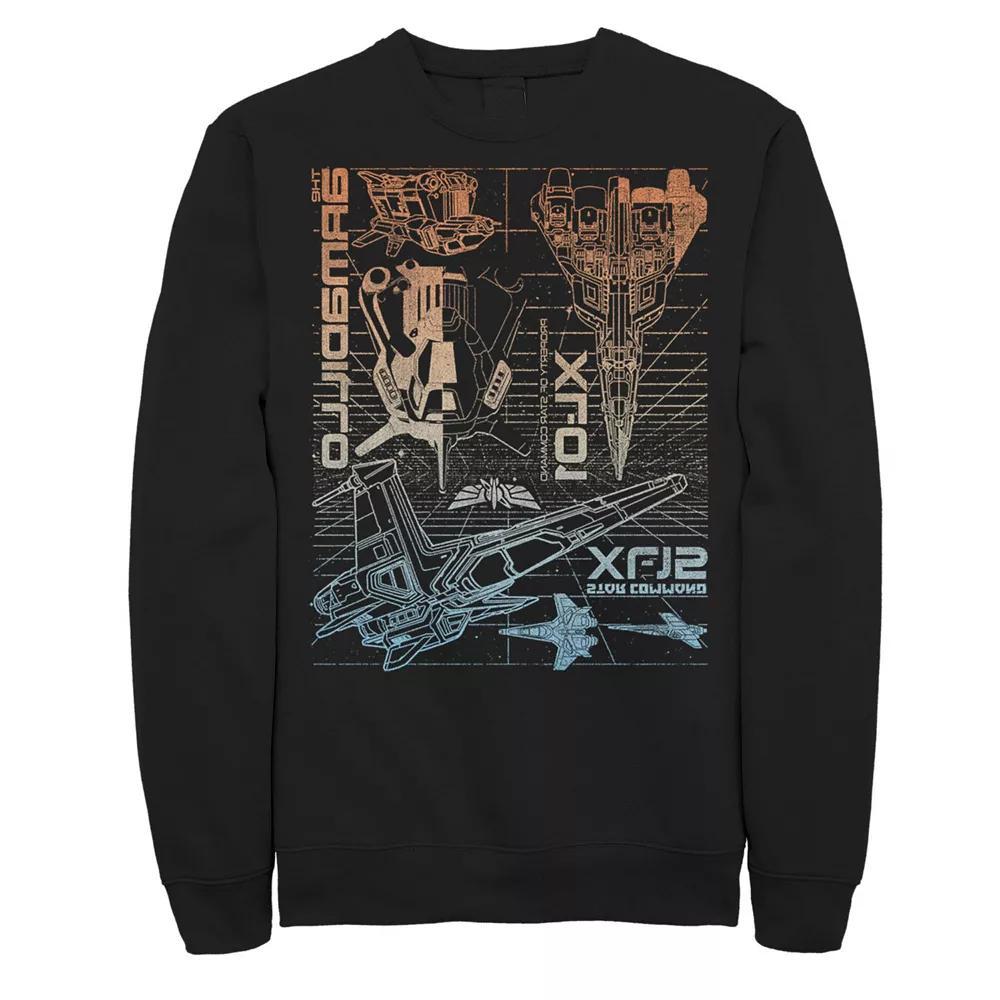 Disney / Pixar's Lightyear Men's Star Command Spaceships Logo Sweatshirt, Size: Medium, Black Product Image