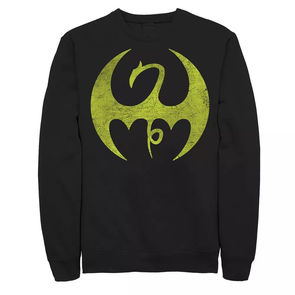 Men's Marvel Iron Fist Distressed Dragon Logo Sweatshirt, Size: 3XL, Black Product Image