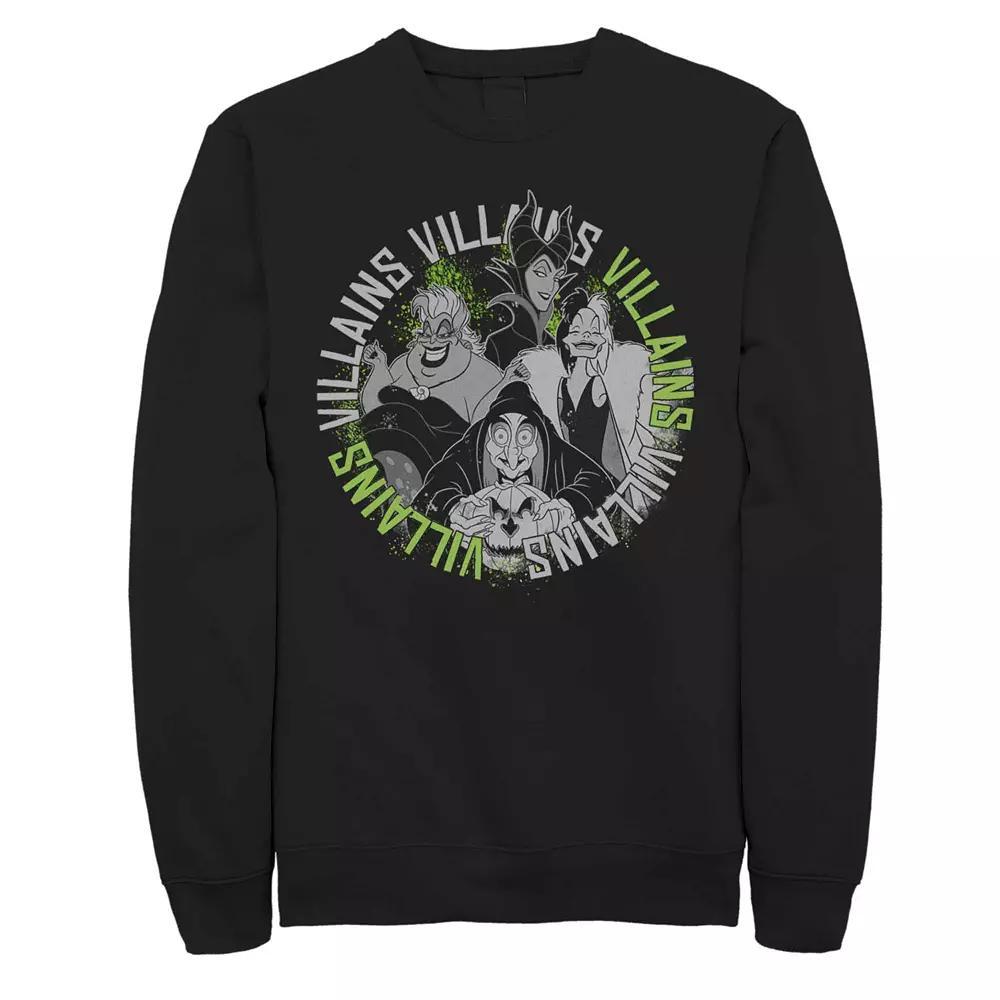 Disney's Villains Splatter Group Shot Men's Fleece Sweater, Size: 3XL, Black Product Image