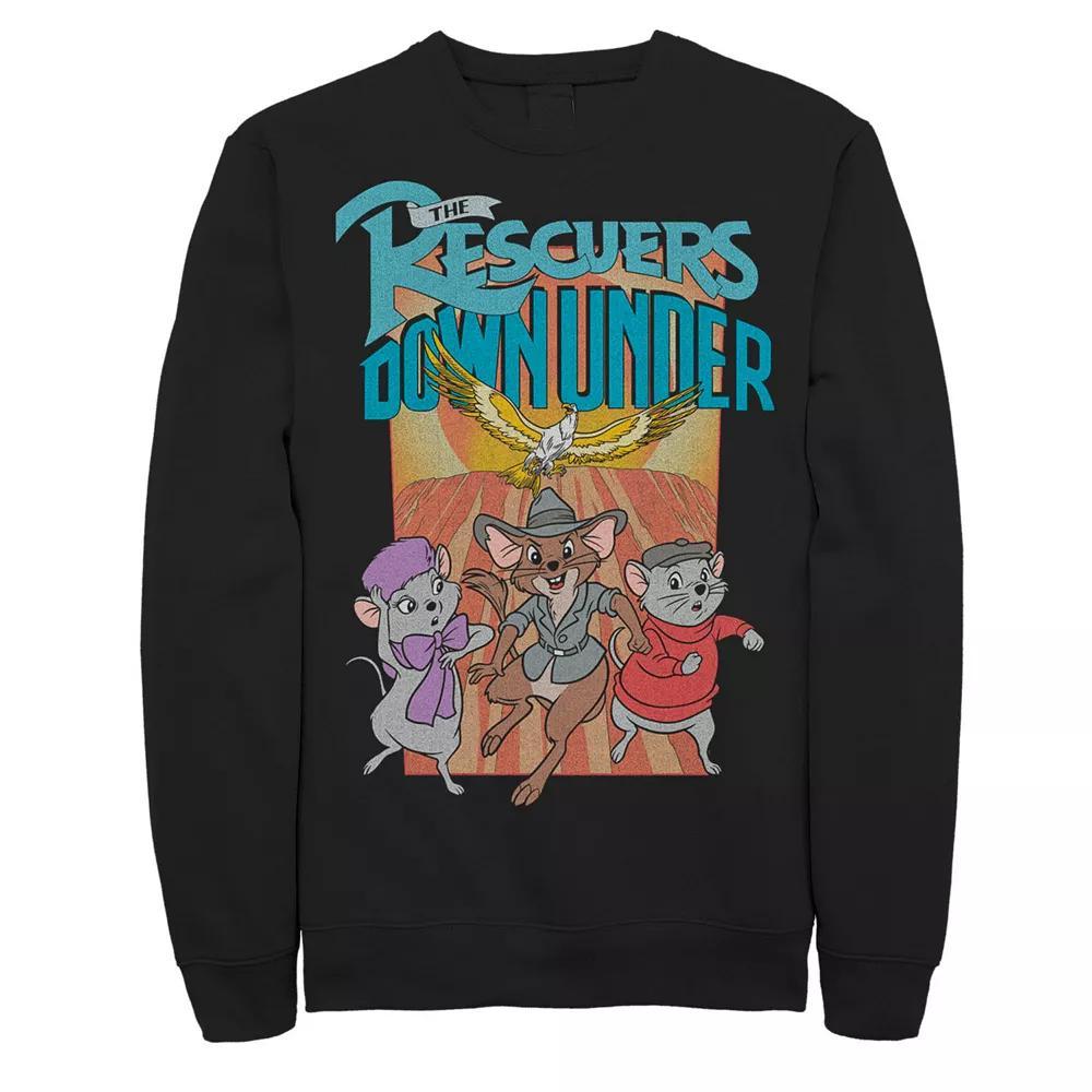 Disney's The Rescuers Down Under Men's Movie Poster Graphic Fleece Sweatshirt, Size: Medium, Black Product Image
