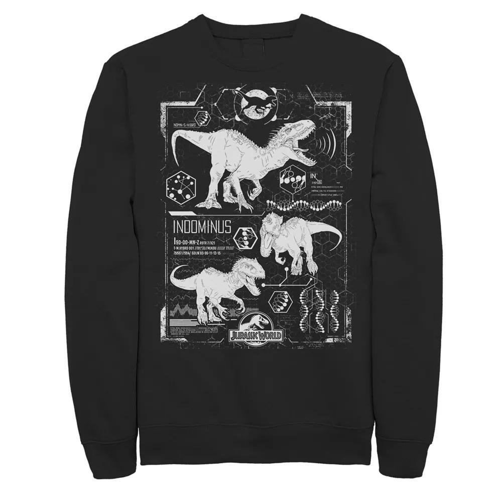 Men's Jurassic World Indominus Rex Schematic Sweatshirt, Size: Small, Black Product Image