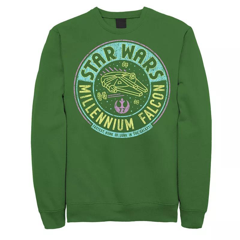 Men's Star Wars Millennium Falcon Neon Circle Logo Sweatshirt, Size: XL, Kelly Product Image