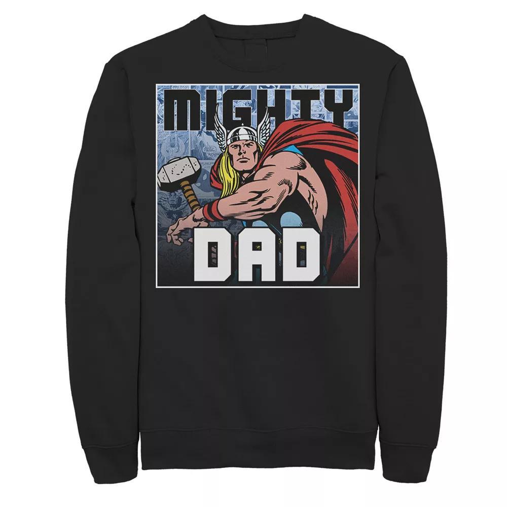 Men's Marvel Thor Father's Day Mighty Dad Sweatshirt, Size: Small, Black Product Image